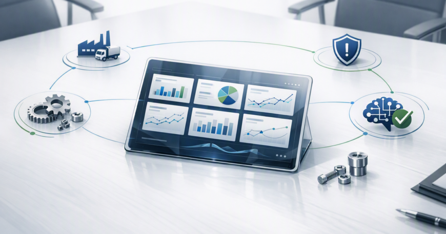 AI-powered procurement intelligence dashboard showing spend analysis, supplier performance analytics, pricing insights, contract compliance, and strategic sourcing recommendations in DocuVera360.